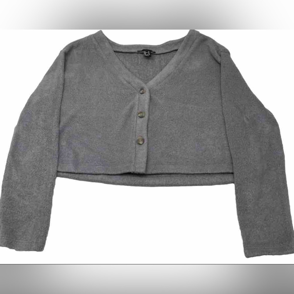 Forever 21 | Women’s Long Sleeve | Crop-top soft grey | Size: M | ✋Pre-owned✋